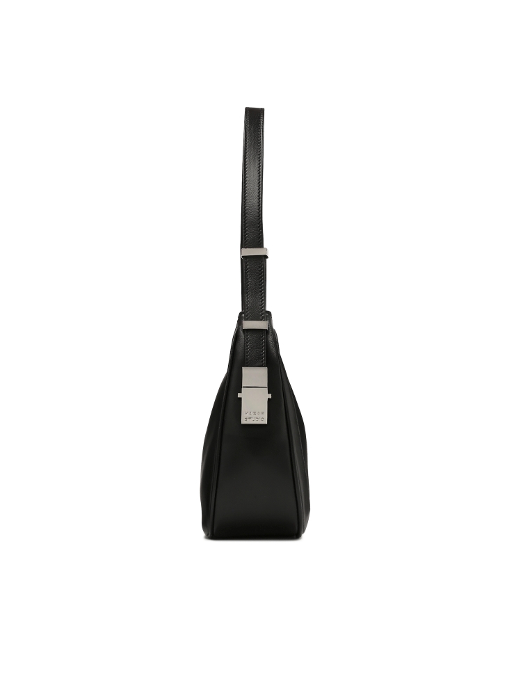 Bolso baguette negro con monograma KS ADORI
