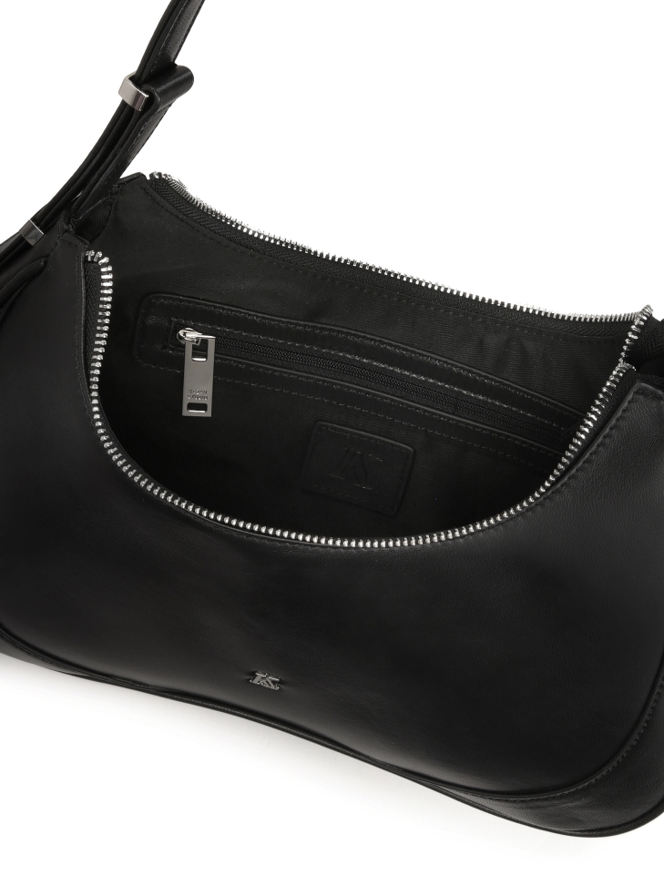 Bolso baguette negro con monograma KS ADORI