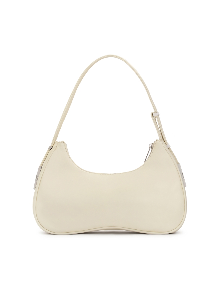 Bolso baguette crema con herrajes plateados KS ADORI