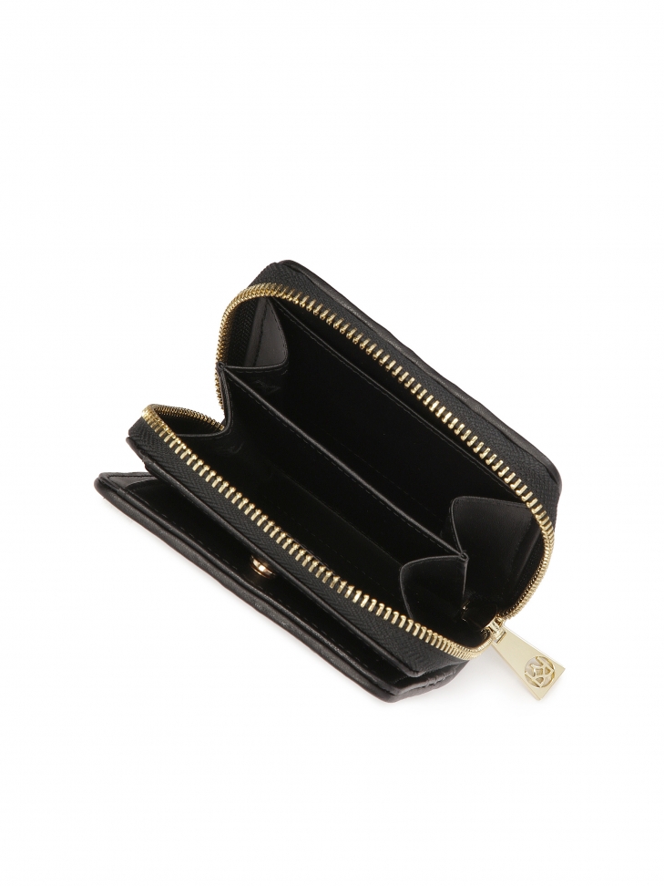 Cartera pequeña de piel acolchada con solapas desplegables  AMALA