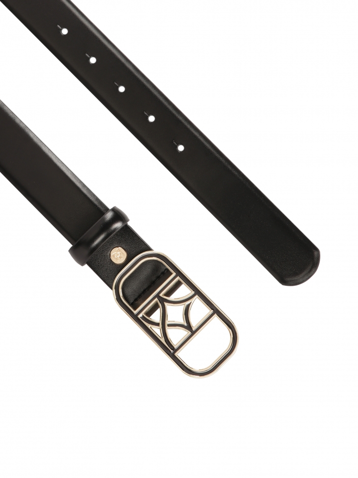 Elegante cinturón estrecho con hebilla bicolor  WEAKLEY