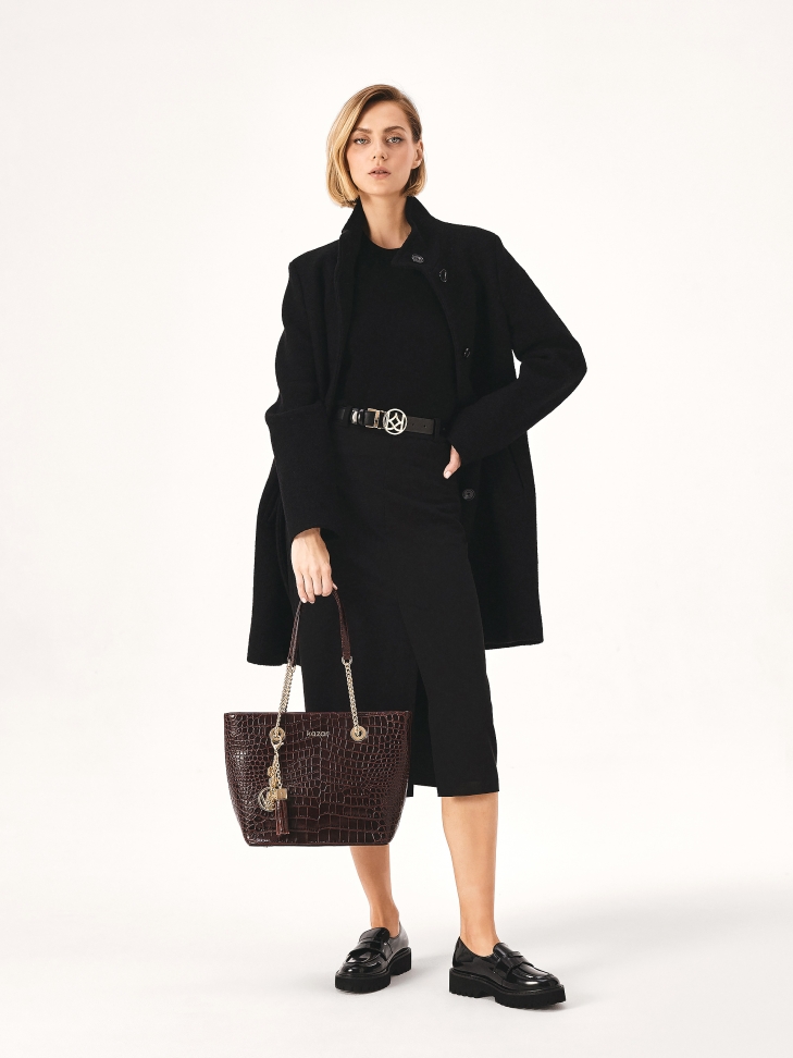 Cinturón de piel de doble cara con hebilla redonda MANITA