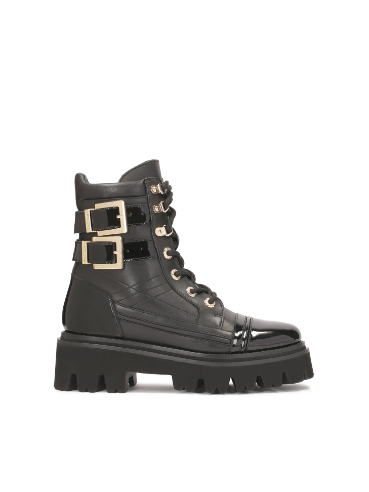 Botas de piel con elementos de charol TORRA