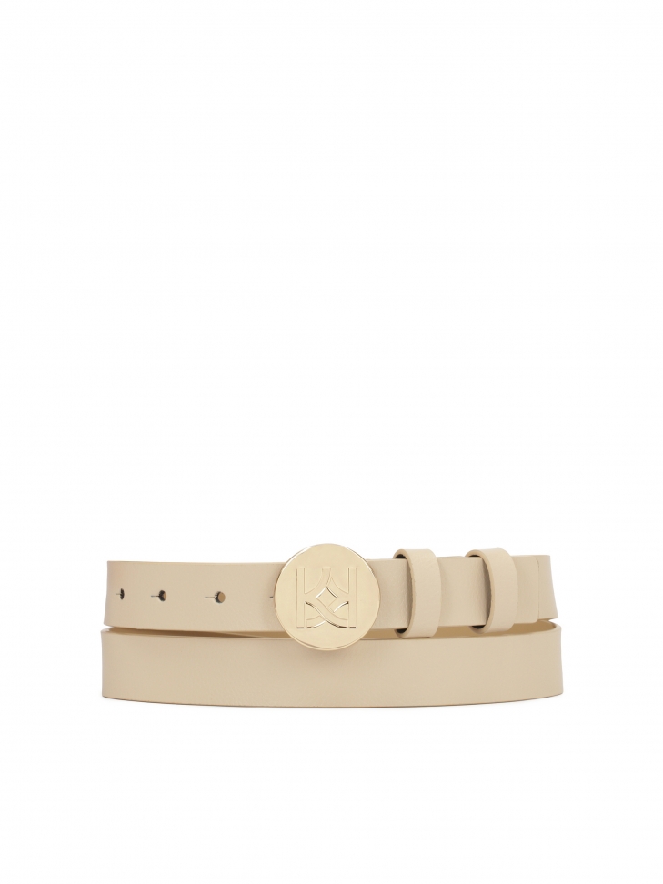 Cinturón de piel con hebilla redonda RAFAELLA