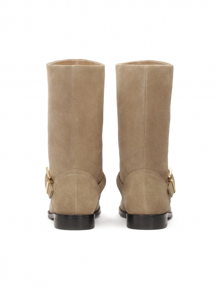 Botines de ante con caña ancha OLITA