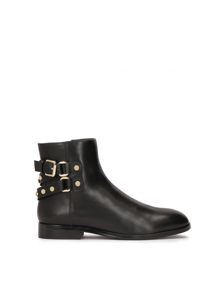 Botas negras con strass sobre suela plana  SARINA