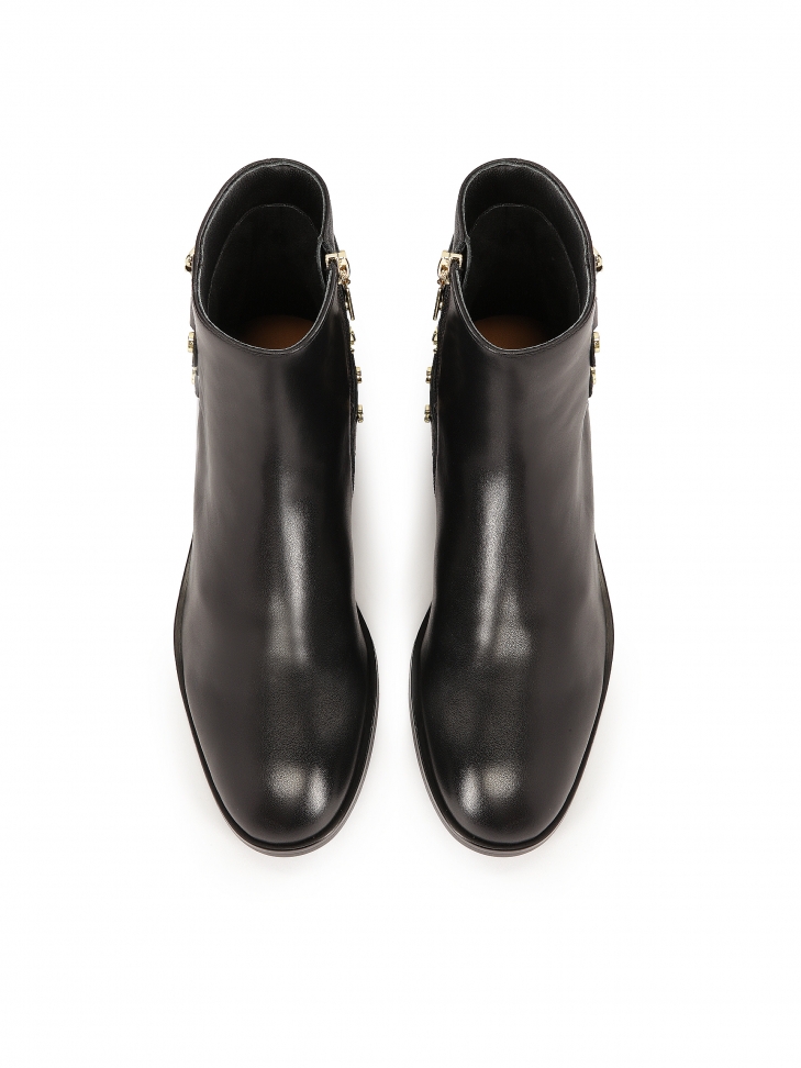 Botas negras con strass sobre suela plana  SARINA