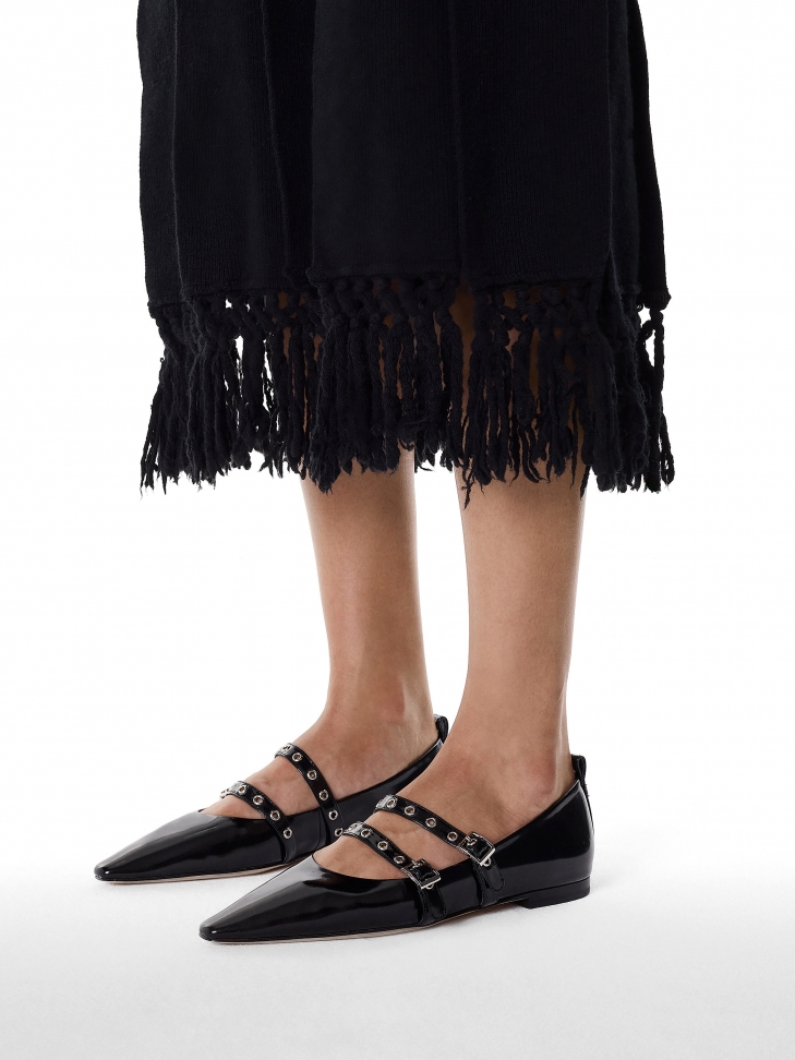 Bombas negras de suela plana con dos correas  KS AVENUE