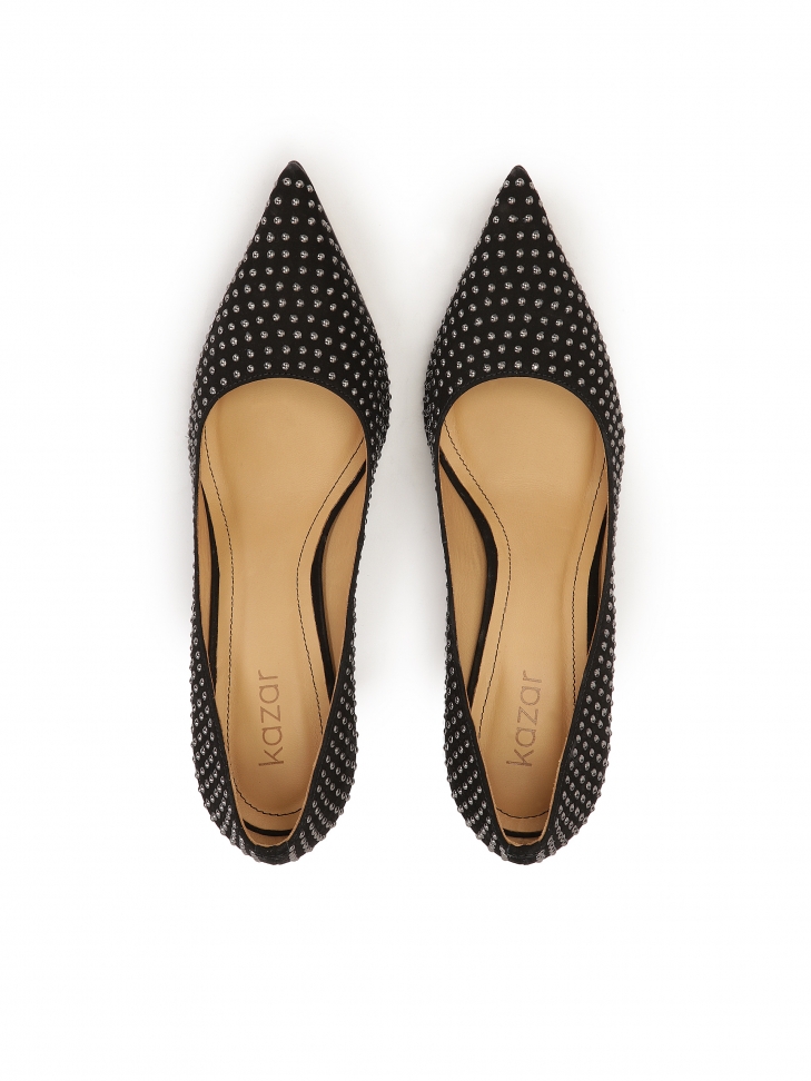 Bombas de ante decoradas con pequeños remaches SIMONNE