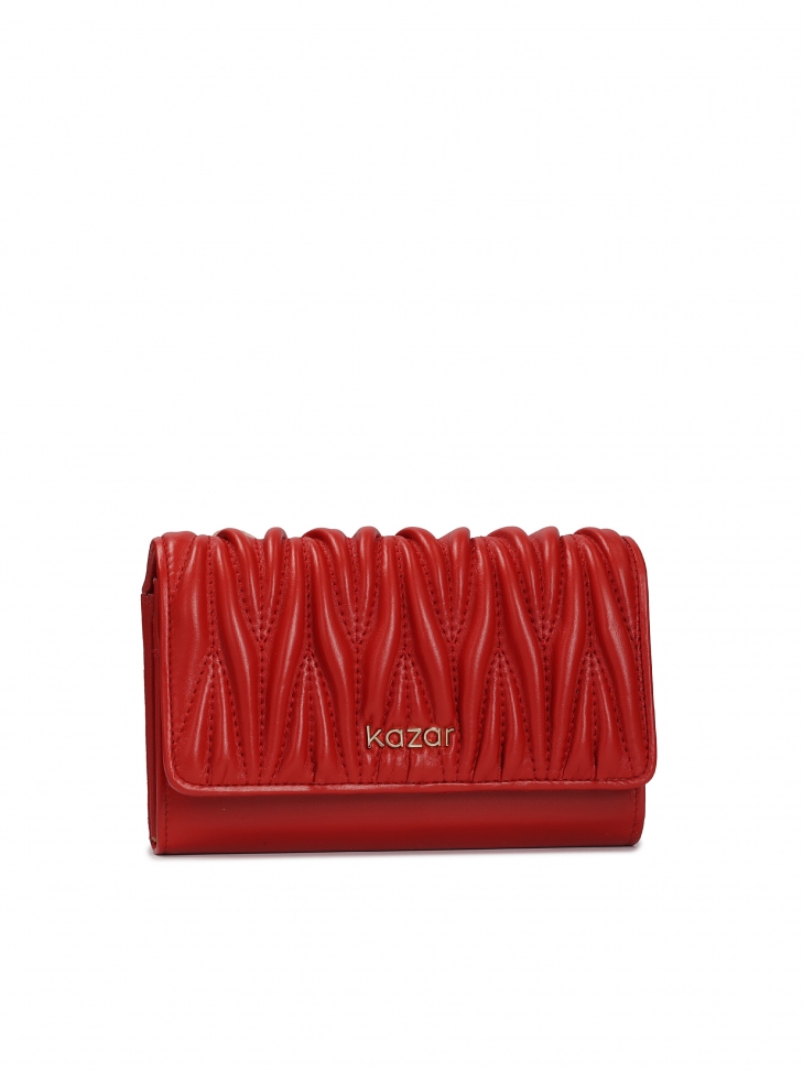 Cartera roja con fino acolchado  SANTI