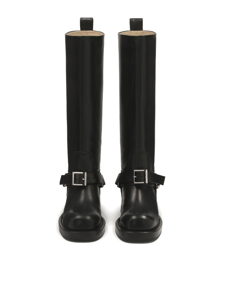 Botas negras con parte superior deslizante y suela plana KS LEVEN