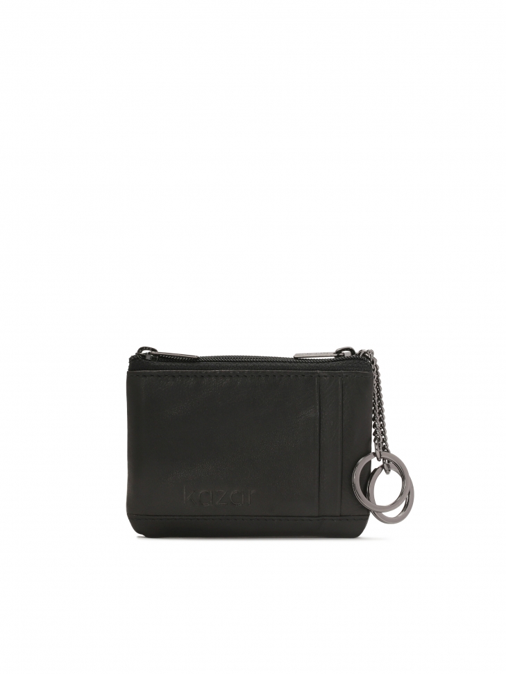 Estuche para llaves de cuero negro DOMICYAN