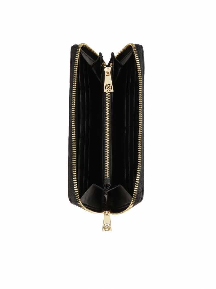 Cartera negra con cremallera y rosas rojas CERRA