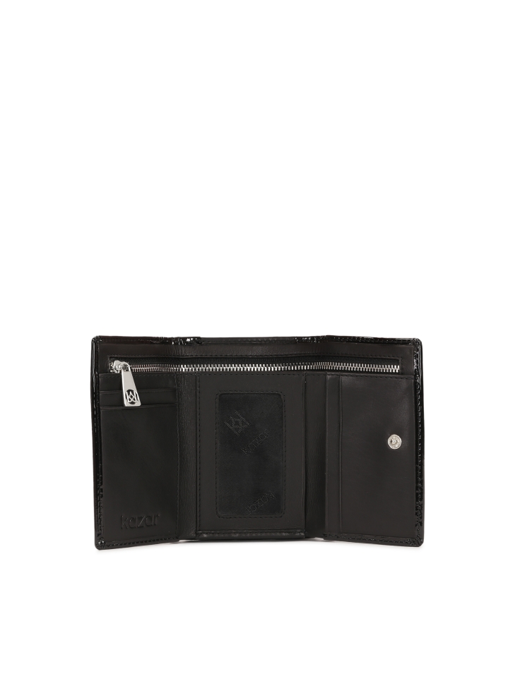 Cartera de piel brillante arrugada ASA