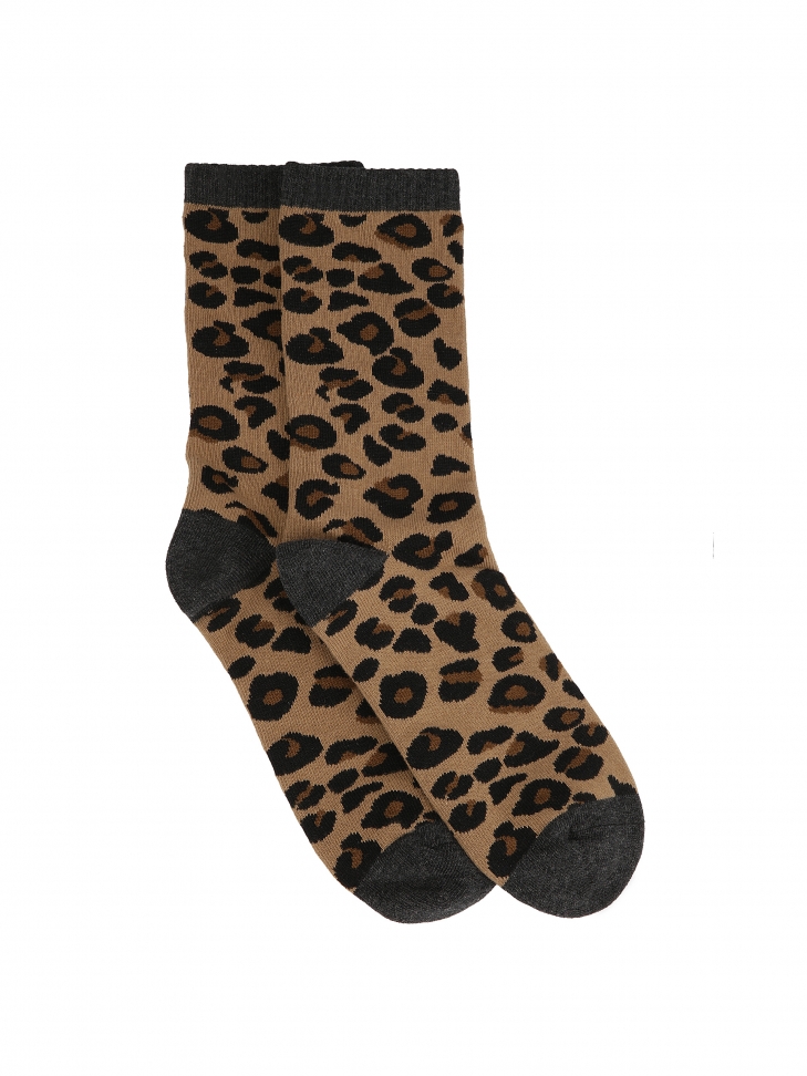 Calcetines de algodón para mujer con estampado de leopardo GRETEL