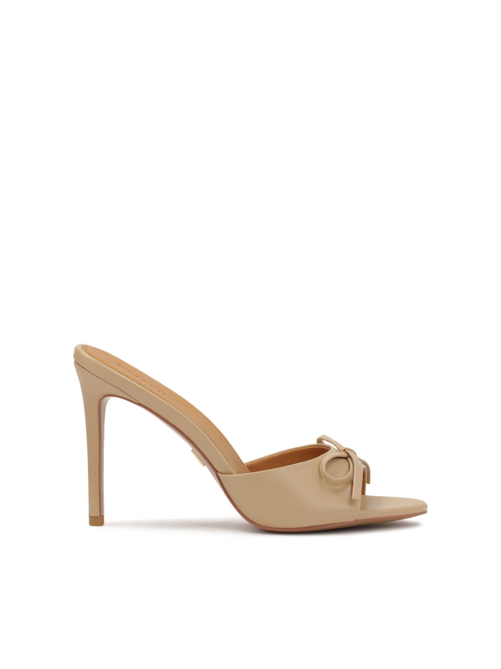 Mules beige con lazo de piel  AUDE