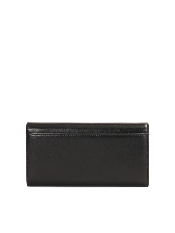 Cartera de piel negra oblonga BETTY