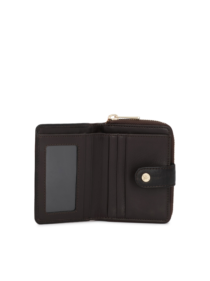 Cartera marrón de piel repujada estilo anguila ARIYAH