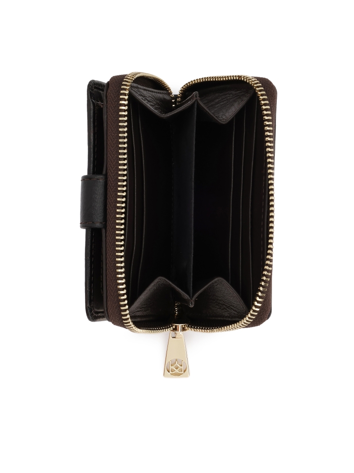 Cartera marrón de piel repujada estilo anguila ARIYAH