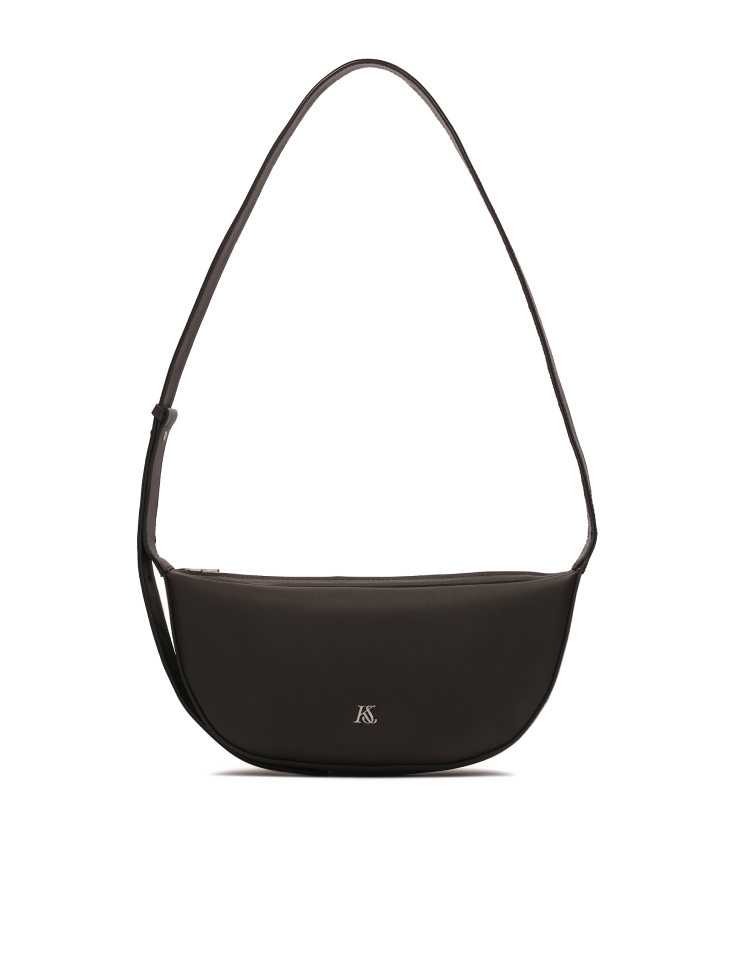 Bolso marrón oscuro con herrajes plateados KS LILE