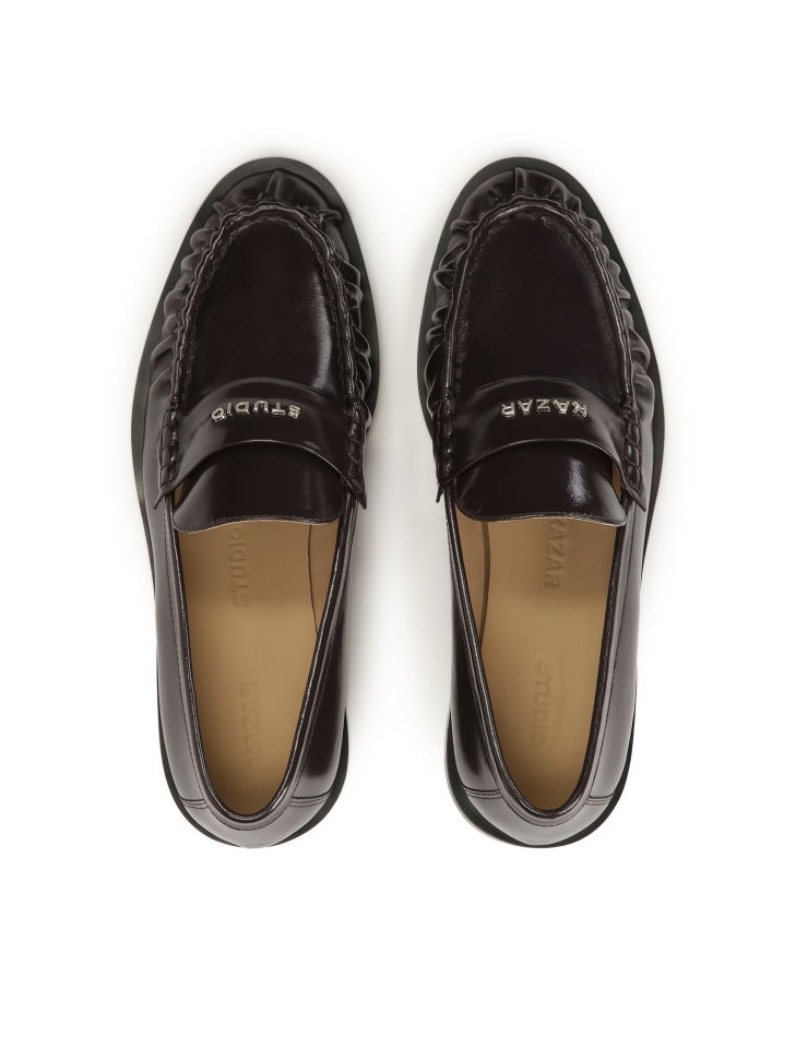 Zapatos marrón oscuro con raya transversal KS OLZA