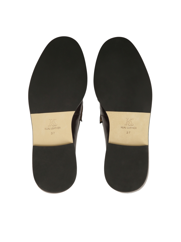 Zapatos marrón oscuro con raya transversal KS OLZA