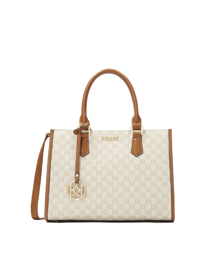 Bolso con dos asas de mano decoradas con monogramas NAFI