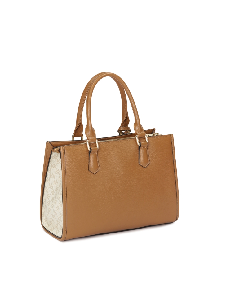 Bolso con dos asas de mano decoradas con monogramas NAFI