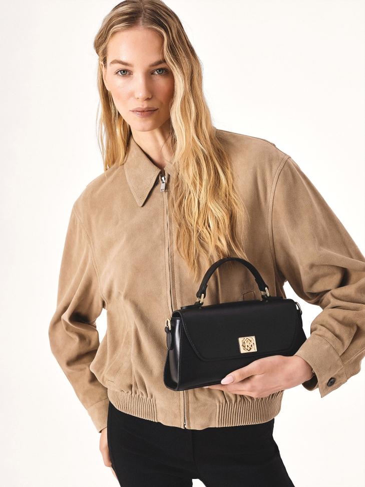 Elegante bolso negro con asa MELIA