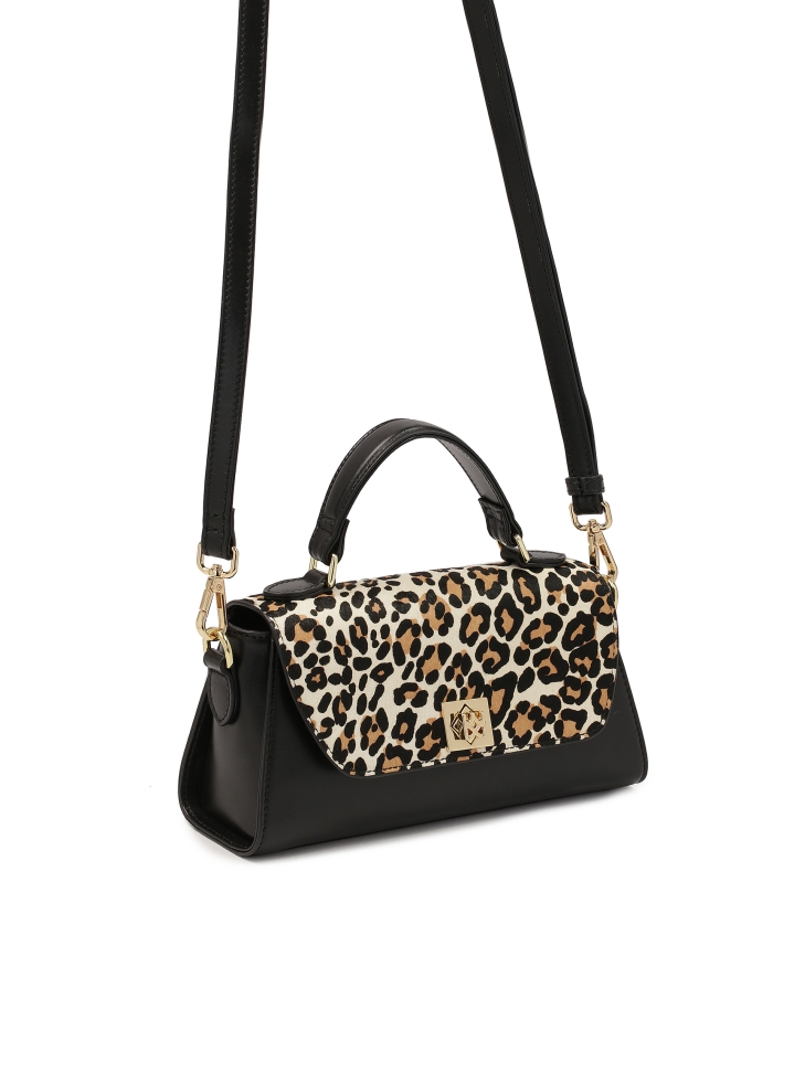 Elegante bolso decorado con estampado de leopardo MELIA
