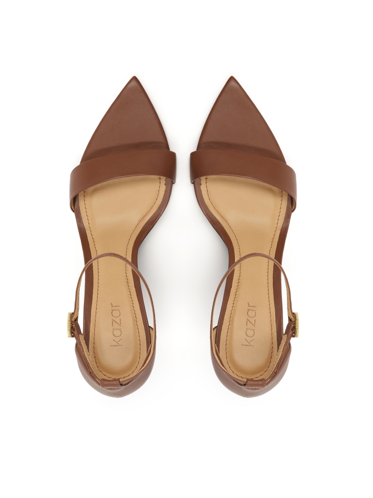 Sandalias de piel marrón con tacón de plataforma IRINA