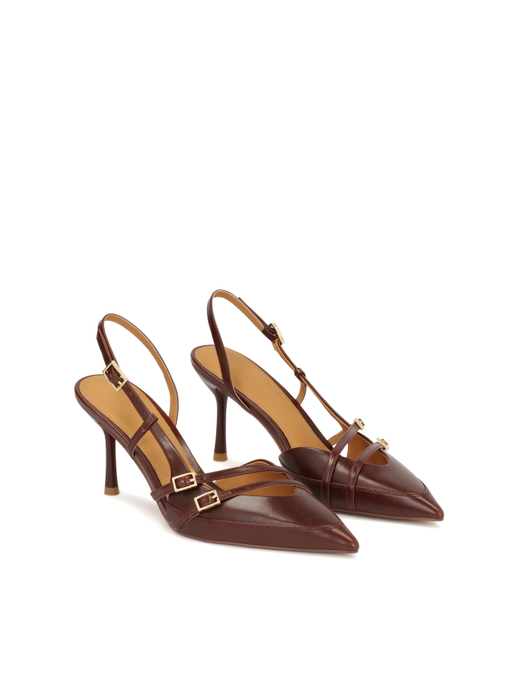 Bombas marrones con talón abierto  YSABEL