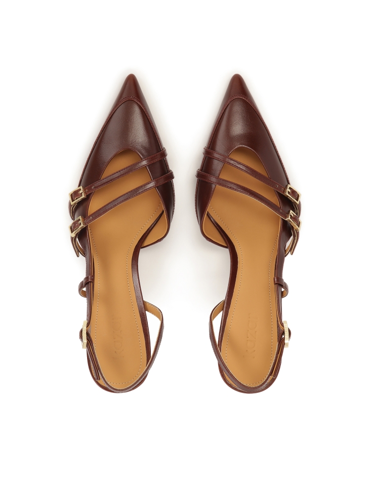 Bombas marrones con talón abierto  YSABEL