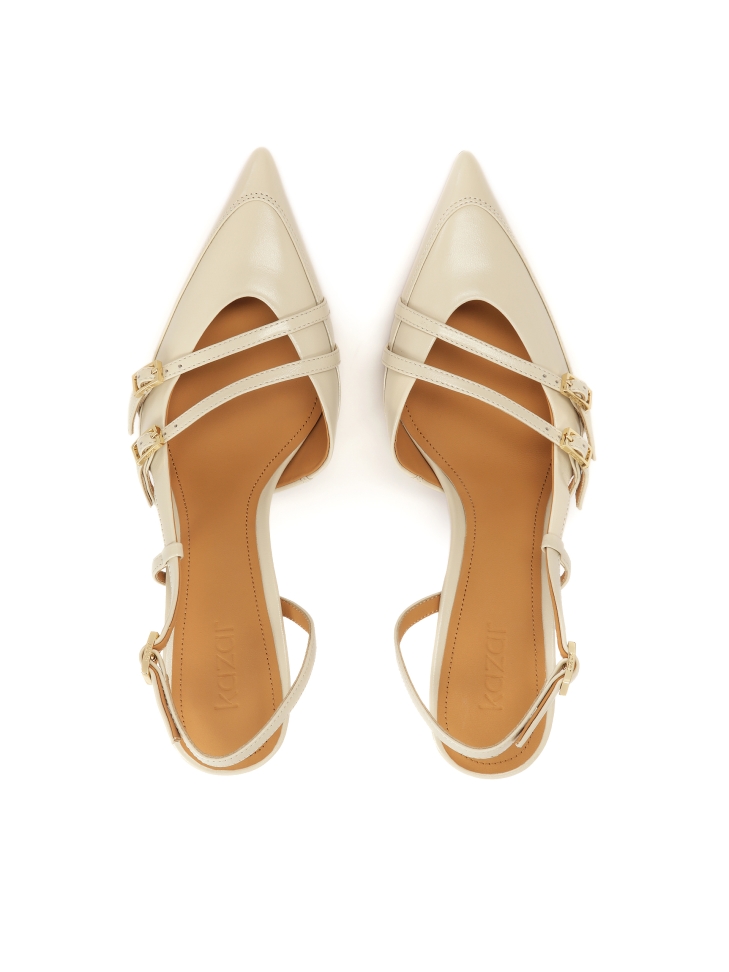 Zapatos de salón de piel decorados con rayas YSABEL