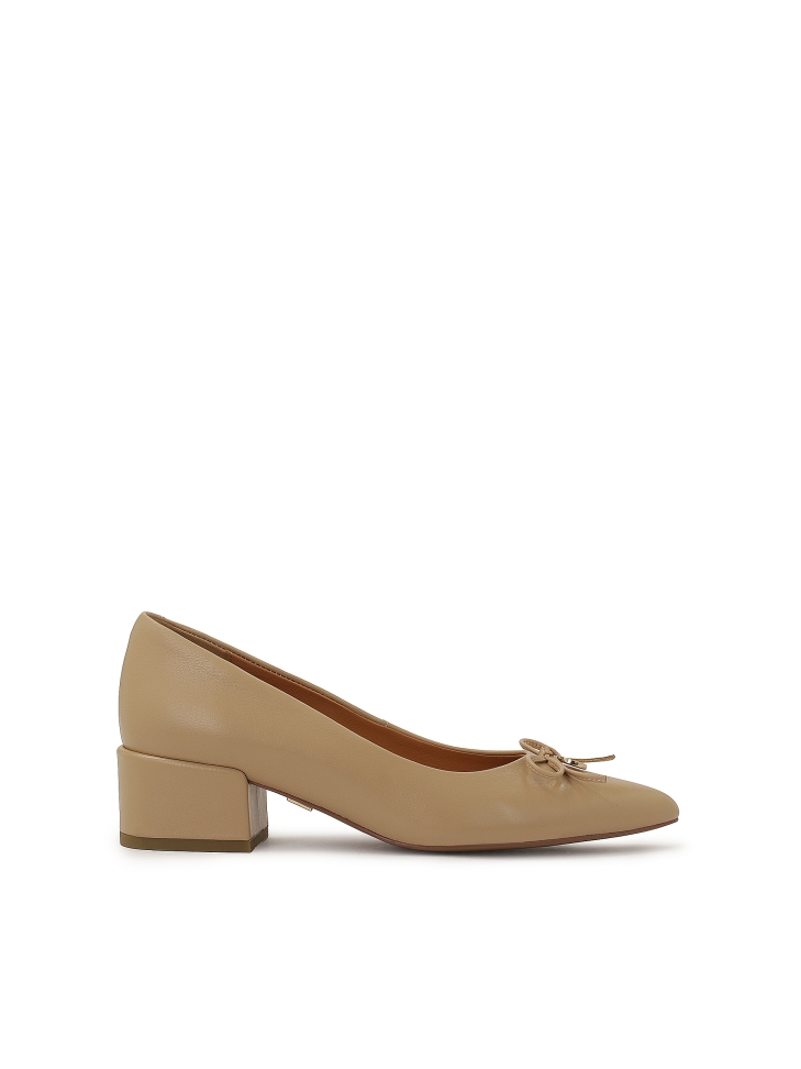 Zapatos de tacón de piel beige URSULE