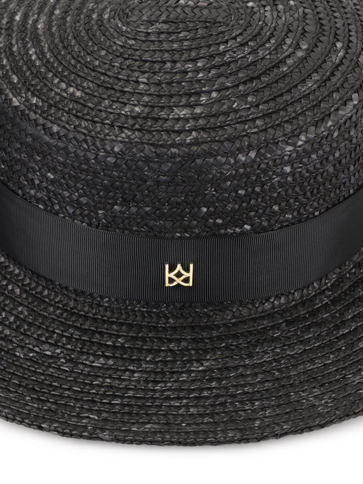Sombrero de paja negro con cinta NANI