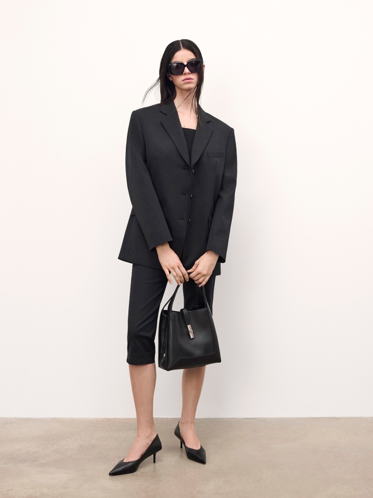 Elegante bolso de piel negro LAURIE