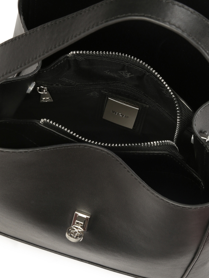 Elegante bolso de piel negro LAURIE