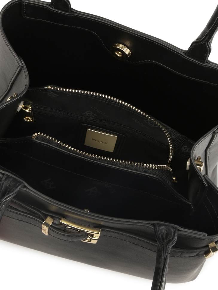 Elegante bolso negro con correa LAURIE