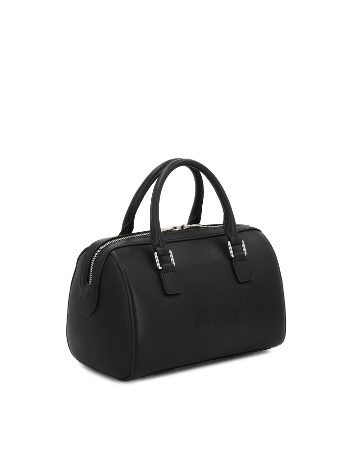 Bolso cilíndrico de piel negra MELLI