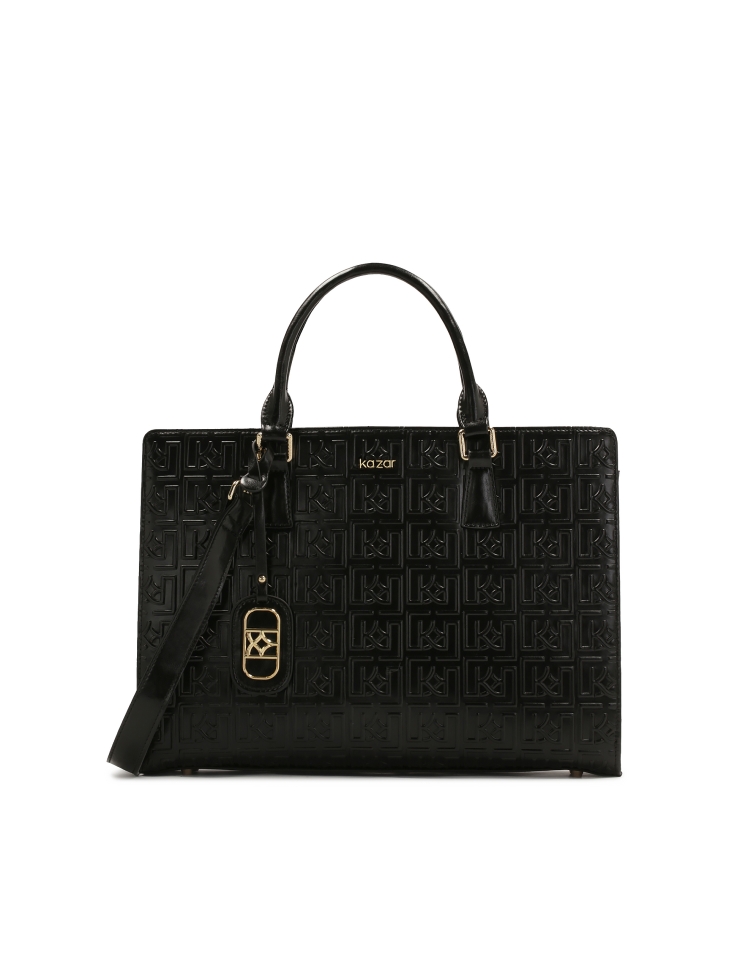 Bolsa rígida grande con diseño en relieve CYNTIA