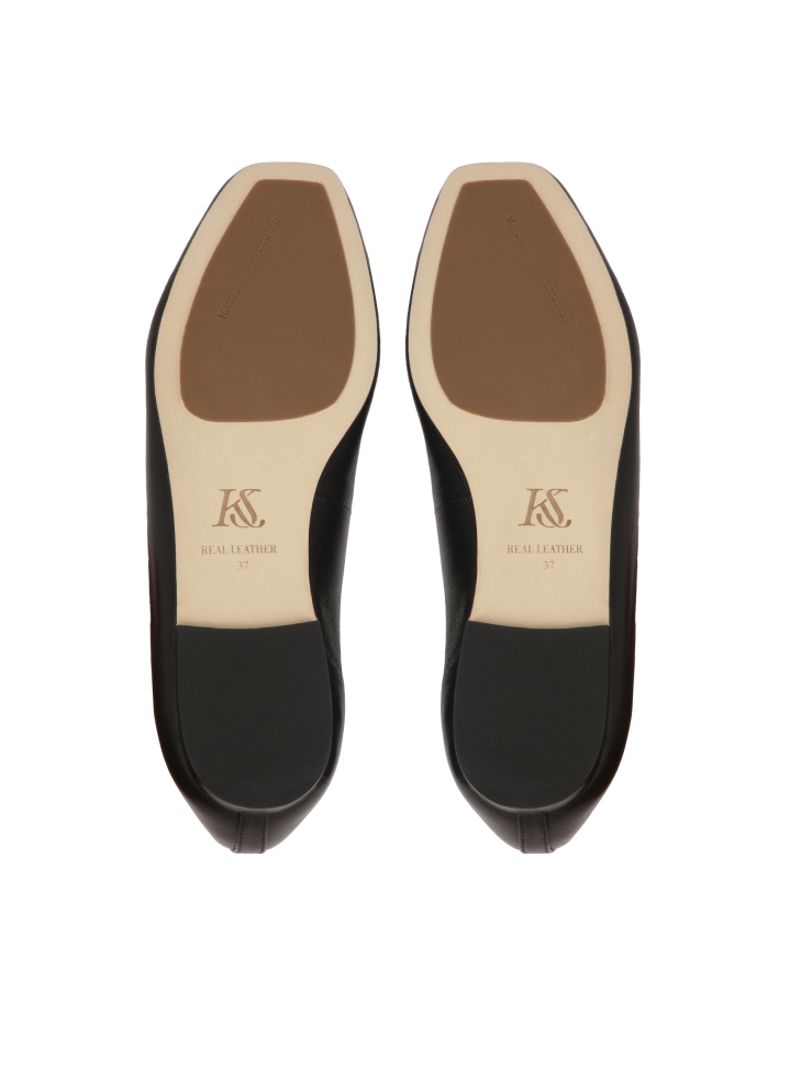 Bailarinas de cuero negro KS SOLEIL