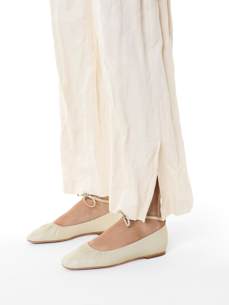 Bailarinas crema con lazos KS SOLEIL