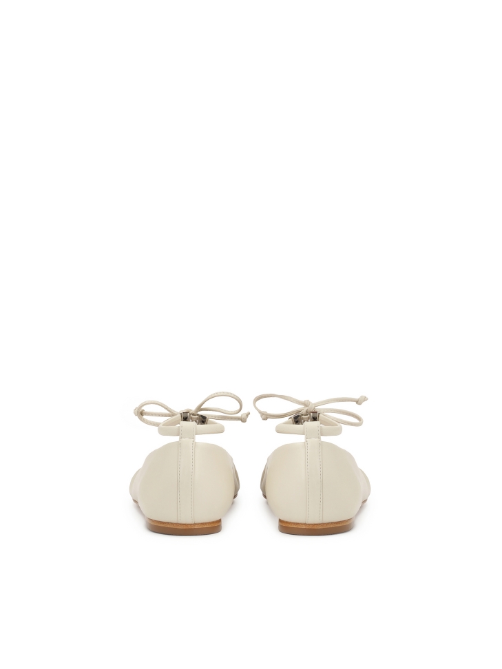 Bailarinas crema con lazos KS SOLEIL