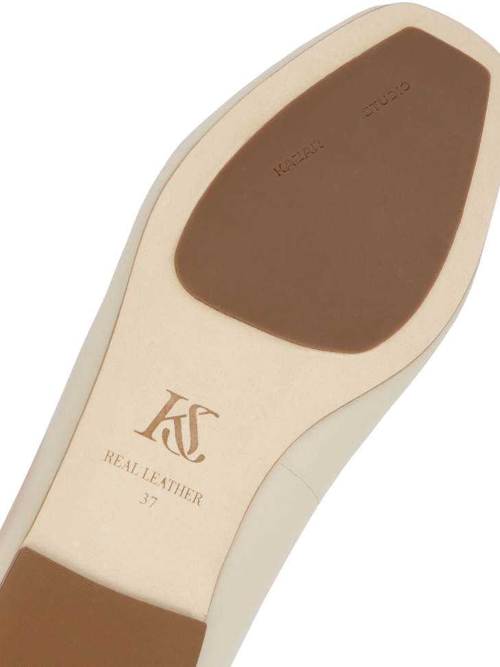 Bailarinas crema con lazos KS SOLEIL