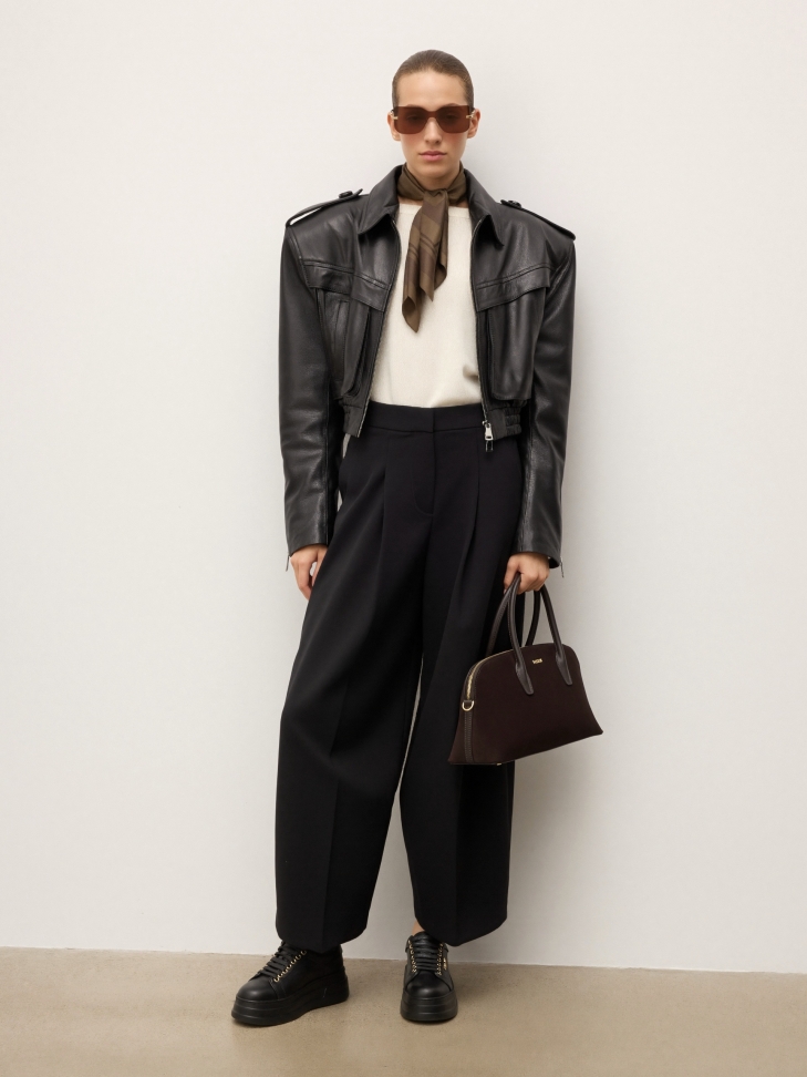 Zapatillas de piel con suela gruesa y recta NERIS