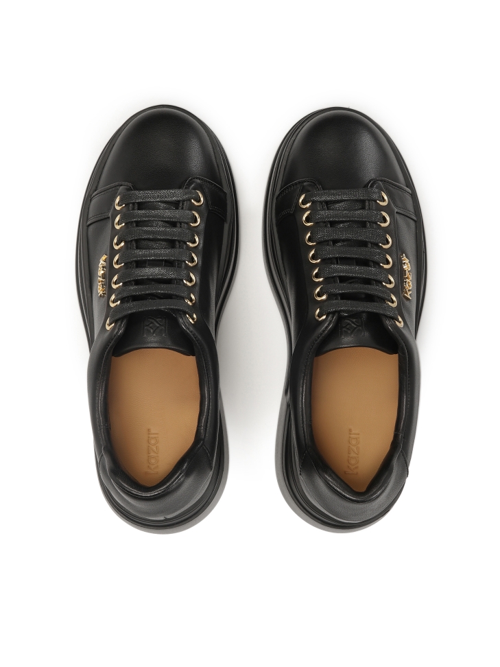 Zapatillas de piel con suela gruesa y recta NERIS