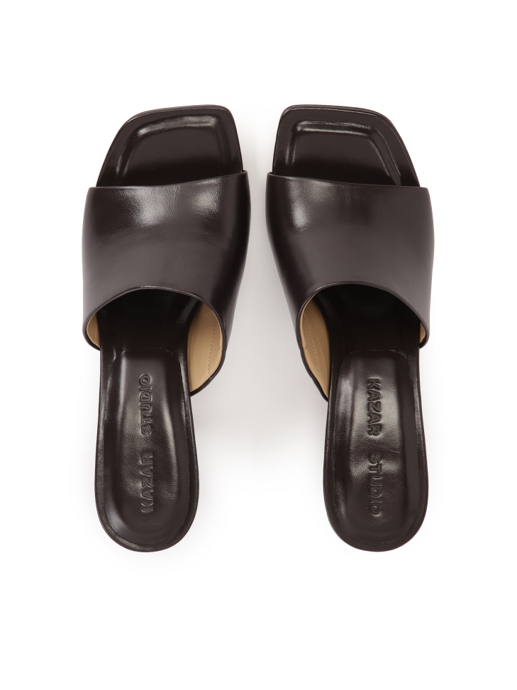 Mules marrón oscuro con tacón de aguja  KS CORNELIE