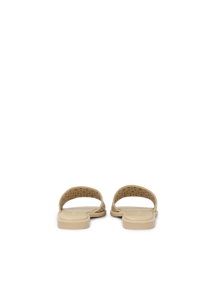 Chanclas de color crema con tira ancha de estampado fino JOVITE