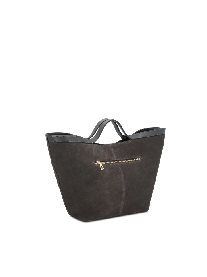 Bolso grande realizado en una combinación de ante y piel natural RILEY